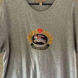 Burberry authentic patch mens gray XXL short sleeve t shirt